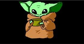 Drawing of Baby Yoda by Rain