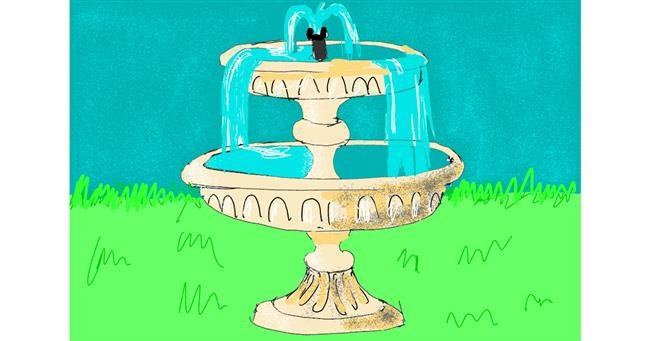 Drawing of Fountain by ThasMe13
