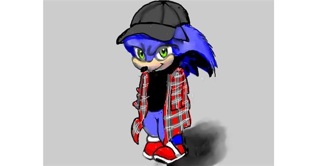Drawing of Sonic the hedgehog by SAM AKA MARGARET 🙄