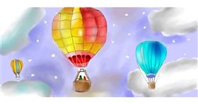 Drawing of Hot air balloon by Drishti 