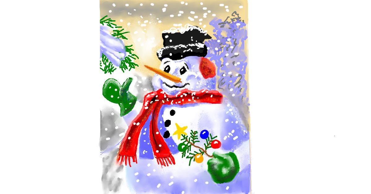 Drawing of Snowman by GJP