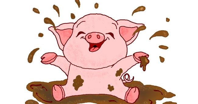 Schwein-Zeichnung von InessA