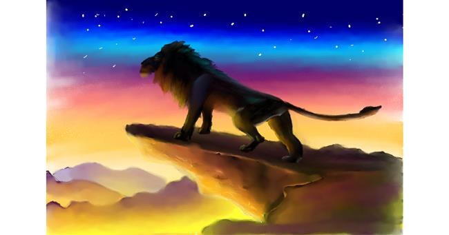 Drawing of Lion by Wizard
