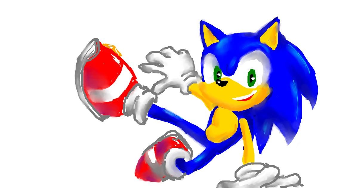 Drawing of Sonic the hedgehog by Kalina