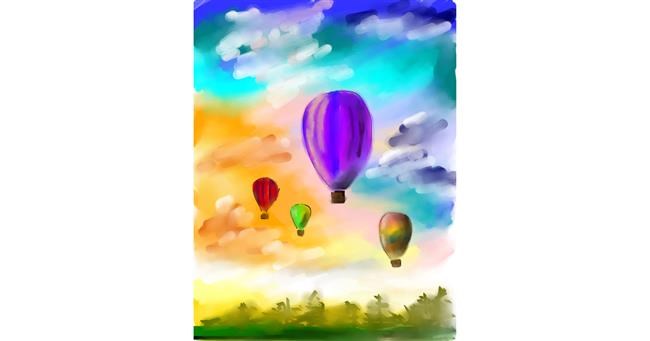 Drawing of Hot air balloon by Walter nonwhite
