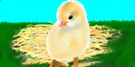 Temüjin の イースターのひよこ の絵