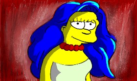 Drawing of Marge Simpson by Mia