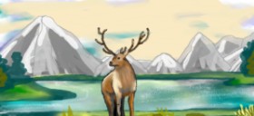 YIXI の 鹿 の絵
