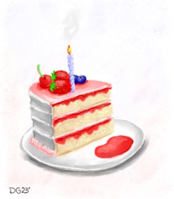 GreyhoundMama の 誕生日ケーキ の絵