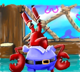 Drawing of Mr. Krabs (spongebob) by Leah
