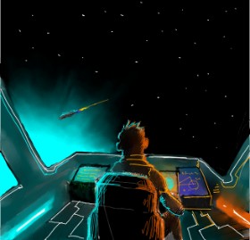 Drawing of Spaceship by Never