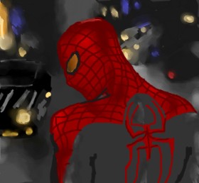 sara の スパイダーマン の絵