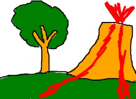 netko の 火山 の絵