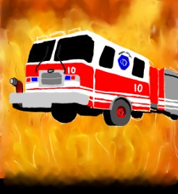 Drawing of Firetruck by Joze