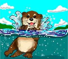 Drawing of Otter by QueenofGreen