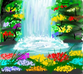 Рисунок на тему «Водопад» — автор: Ankita Sharma