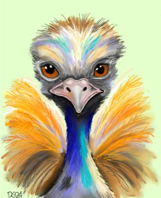 GreyhoundMama の ダチョウ の絵