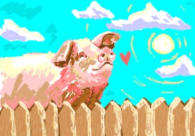 Drawing of Pig by Monty