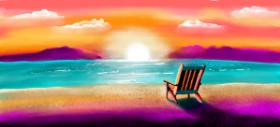 Sonnenuntergang-Zeichnung von Annie