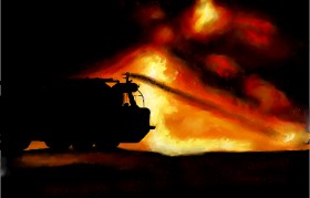 Drawing of Firetruck by Humo de copal