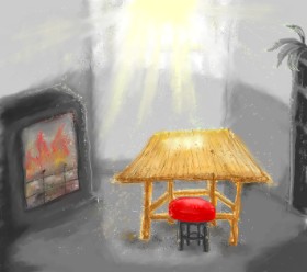 新キノコ の テーブル の絵