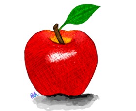Рисунок на тему «Яблоко» — автор: Ashley