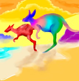 Not.Old.Train の カンガルー の絵