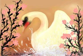 Хоба-Nota の 白鳥 の絵