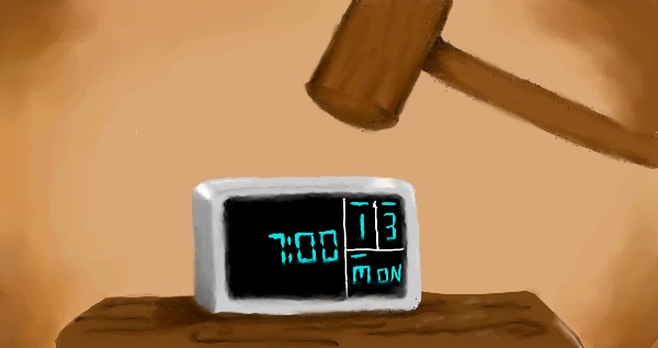 Drawing of Alarm clock by Unknown