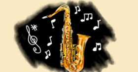 Drawing of Saxophone by Eclat de Lune