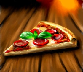 Drawing of Pizza by Яandi