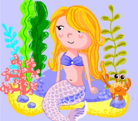 Drawing of Mermaid by Geo-Pebbles