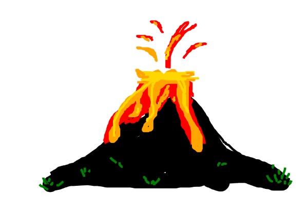 yi の 火山 の絵