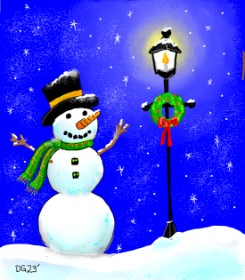Drawing of Snowman by GreyhoundMama