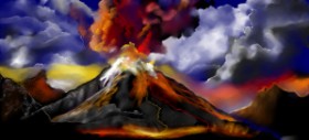 Çhåching の 火山 の絵