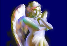 Drawing of Angel by Moon