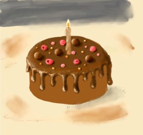 Andromeda の 誕生日ケーキ の絵