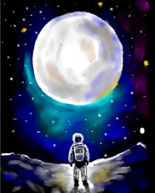 Drawing of Astronaut by Loz