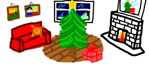 Weihnachtsbaum-Zeichnung von Rosa
