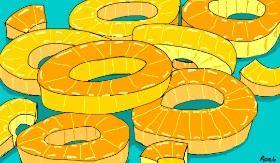 Drawing of Pineapple by Flowerpot
