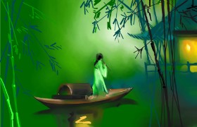 Drawing of Bamboo by Moon