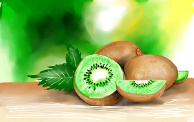 Drawing of Kiwi fruit by Rose rocket