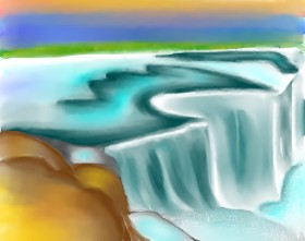 Рисунок на тему «Водопад» — автор: Freny