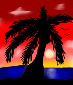 W i l l o w の ヤシの木 の絵