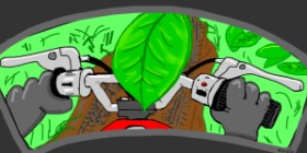 Drawing of Leaf by Swimmer