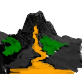Drawing of Volcano by Dettale
