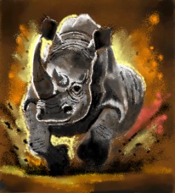 Drawing of Rhino by Loz