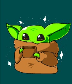 Drawing of Baby Yoda by Fries🥂