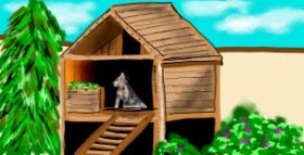 Eclat de Lune の 犬小屋 の絵