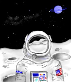 Рисунок на тему «Космонавт» — автор: GreyhoundMama